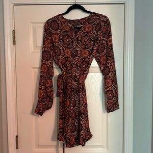 Loft Orange and Navy Shirtdress